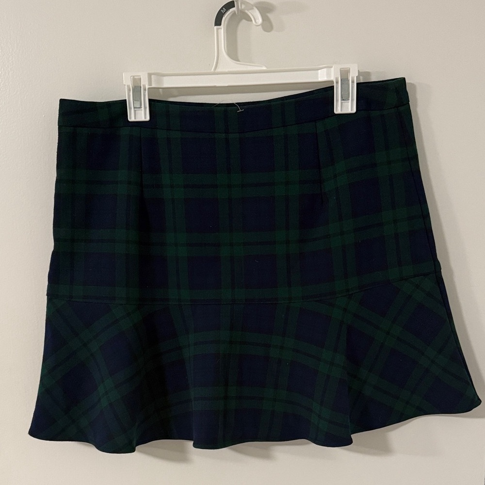 Vineyard Vines Green and Black Plaid Mini Skirt